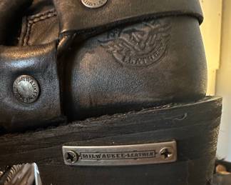 Milwaukee Leather Women's Black Leather Harness Motorcycle Boots