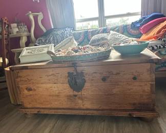Antique Pine Plank Trunk