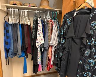 Ladies’ 3X to 4X clothes (main floor); other clothes in family room