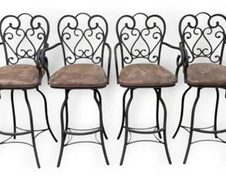 Four Swivel Bar Stools