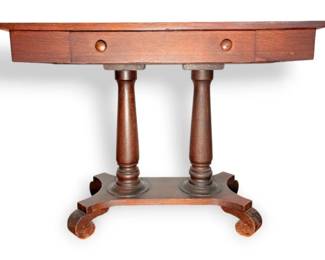 Solid Wood Single Drawer Pedestal Table