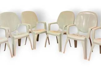 Set Of 6 Green Lawn Chairs