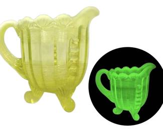 Antique Northwood Vaseline Uranium Glass Pitcher