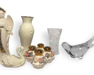 Lenox Crystal Vase, Swan,  More