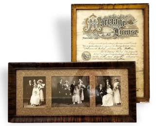 Antique Marriage License And Marriage Photos
