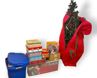 Mystery Christmas Lot  Wrapping Materials, Boxes,  More
