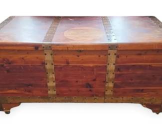 Antique Rolling Cedar Chest