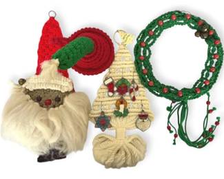 Handmade Crocheted  Macrame Christmas Decor