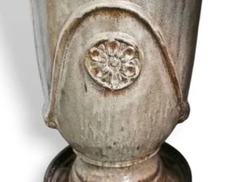 Ceramic Flower Pot On Rolling Mover
