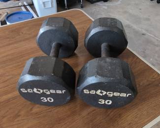Sagegear 30 lb Hex Dumbbells