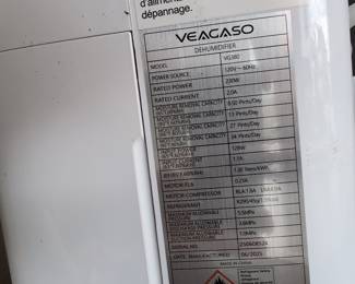 VEAGASO VG380 Dehumidifier - 34 Pint Capacity