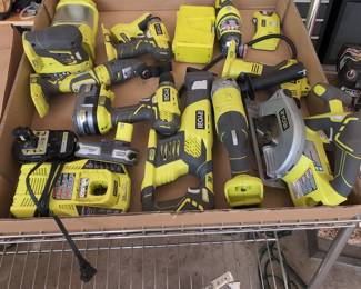 Ryobi ONE+ Cordless Power Tool Lot with Batteries and Charger