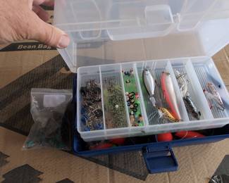 Assorted Fishing Lures and Tackle Box