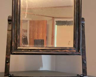 Metal framed counter top mirror