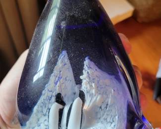 Murano penguin paperweight