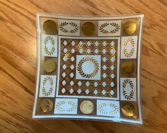 Georges Briard Look Glass Dish 11.5” Square $24