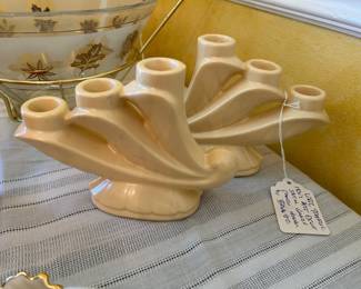 1930 Satin Glaze Candle Holders $57 pair