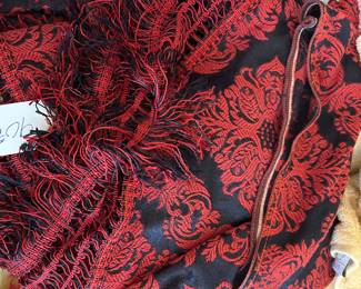 Mid Century Mediterranean’ Black & Red King Bedspread $90