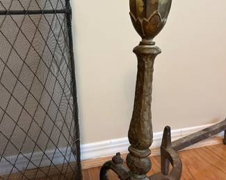 Solid Brass Andirons $245 pair 