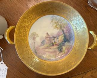 Pickard Vellum ‘Country Home’ by Challinot Footed Dish 8”dia (exclusive of handles) $84