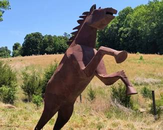 9' metal horse statue 