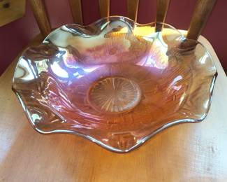 Iris and herringbone serving dish