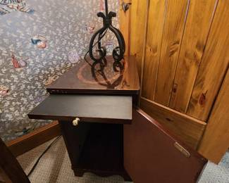 Side table with pull out desk