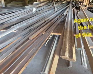 Long pieces of trim base boards, crown, so much here