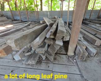 Solid long leaf pine beams and boards