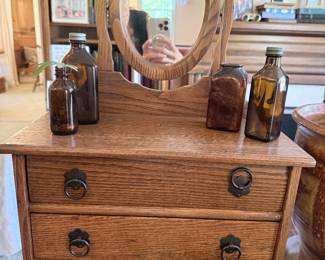 OK WHOS COMING FOR THIS 1970'S WOOD VANITY?