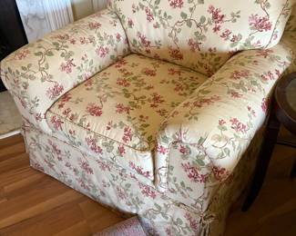 Two matching floral chairs