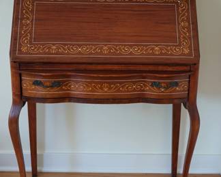 Italian Ladies vintage drop front desk . Mahogany. very good