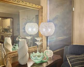 New lamp and gold mirror