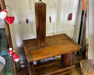 Vintage wooden table lamp 