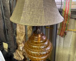 Amber glass vintage lamp