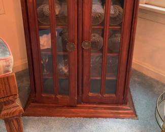 Vintage Mahogany Glass Front Display Cabinet 21 x 17 x 27
