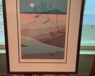 Alex Miles “Sanctuary II” Framed Abstract Landscape Serigraph Print