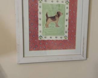 Framed Beagle Dog Illustration Wall Art