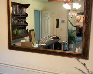 Ornate Large Rectangular Gilt Wall Mirror 48 x 34