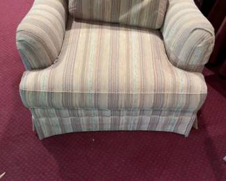 Sherril Striped Upholstered Armchair with Matching Lumbar Pillow