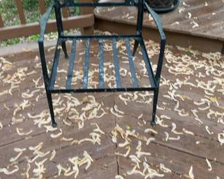 Modern Slated Metal Patio Armchair