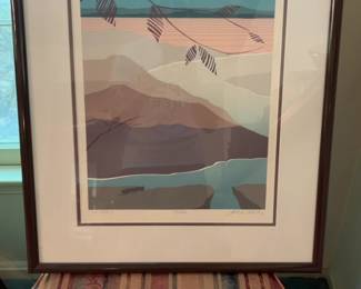 Alex Miles “Sanctuary” Framed Abstract Landscape Serigraph Print
