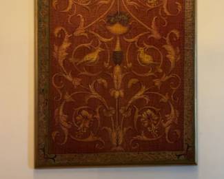Vintage Italian Style Arched Wall Plaque with Floral and Bird Motif
