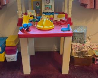 Vintage Playskool Schoolhouse Activity Table Playset