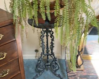 Ornate Cast Iron Pedestal Plant Stand