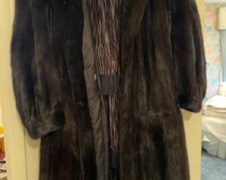 Full-Length Dark Brown Mink Fur Coat