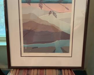 Alex Miles “Sanctuary” Framed Abstract Landscape Serigraph Print