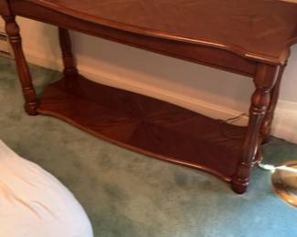 Classic Wood Console Table with Lower Shelf 48 x 17 x 25