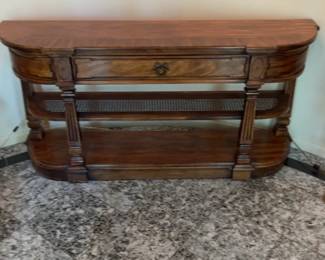 Classic Demi-Lune Inlaid Mahogany Console Table 56 x 13 x 26