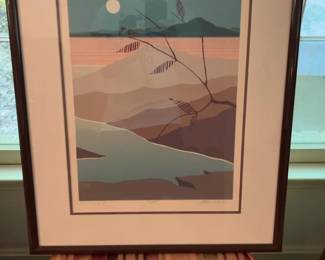Alex Miles “Sanctuary II” Framed Abstract Landscape Serigraph Print